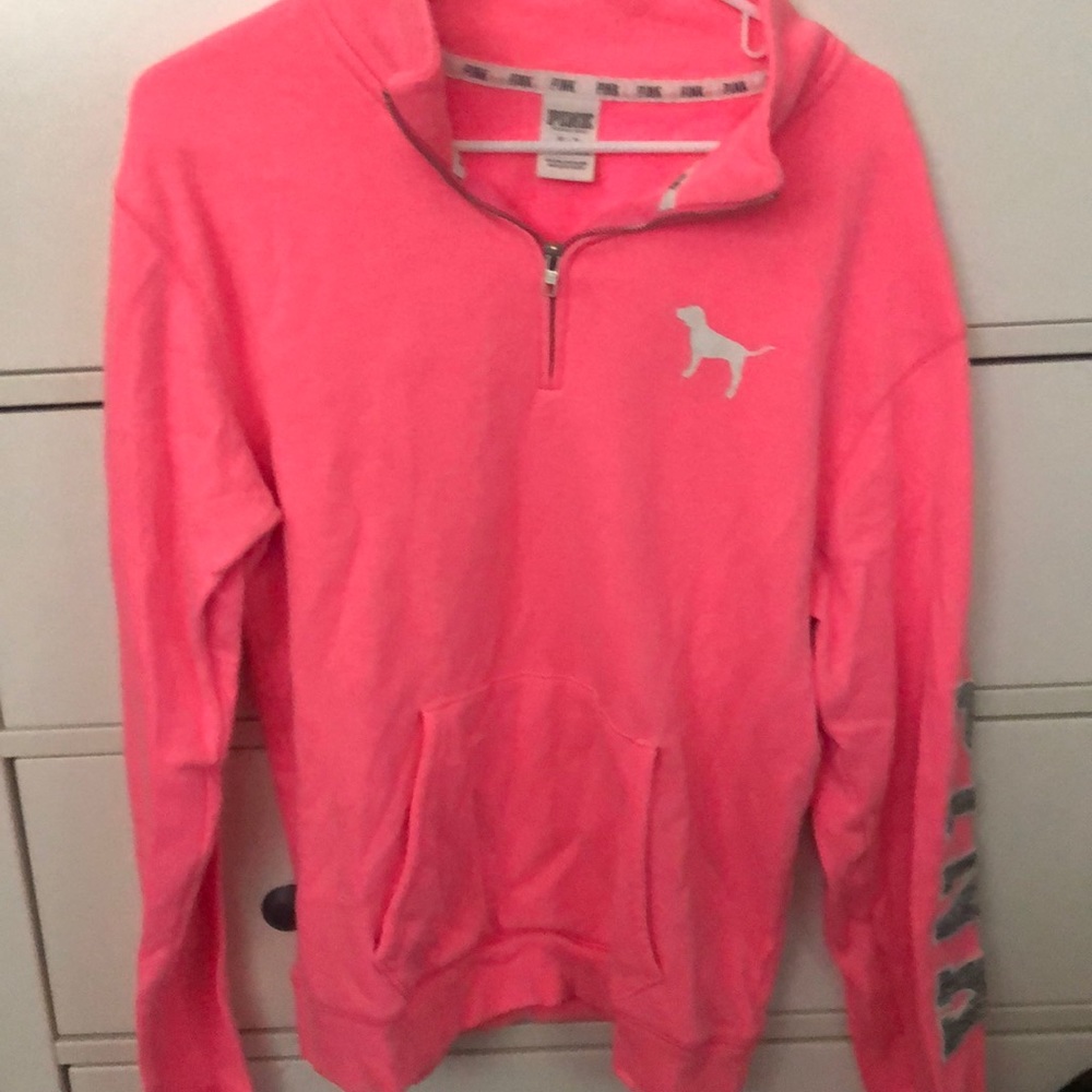 Pink Quarter Zip Sweatshirt